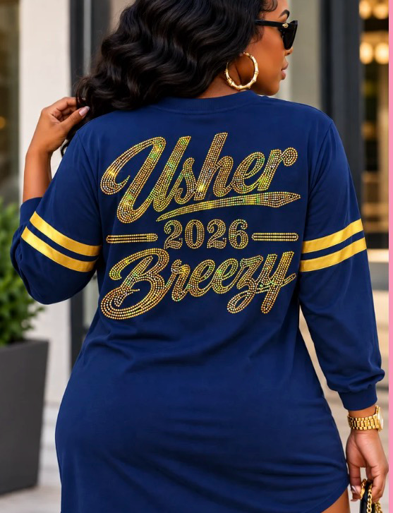 Usher & Chris Brown Blinged Custom Shirt